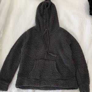 Dark Gray Sherpa Hoodie